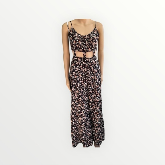 Pins & Needles Caged Cut Out Waist Maxi Floral Bottom Front Summer Dress - Picture 1 of 14